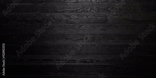 Smooth black wooden panel with subtle grain lines. Premium wooden background photo with intricate and clear details.
