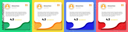 Feedback box set, bubble testimonial banner, quote, infographic. Social media post template vector 10 eps