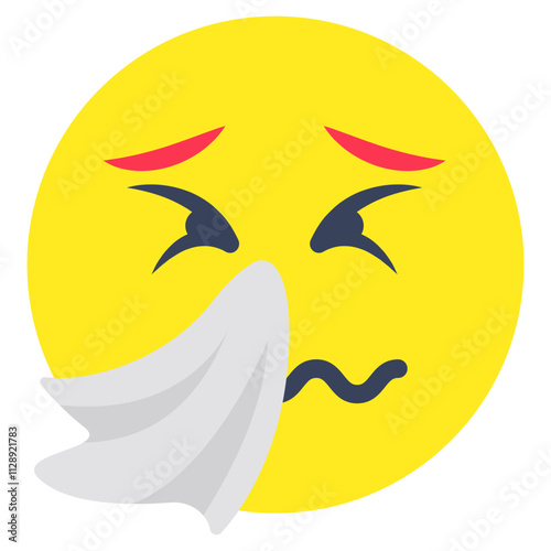 Modern design icon of sneezing face