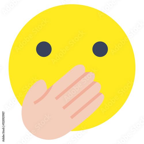 Oops face icon, editable vector