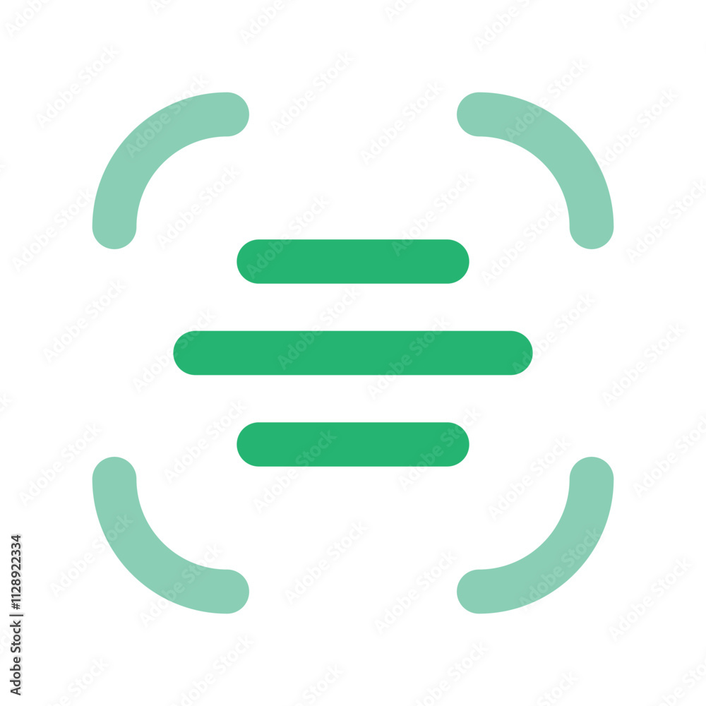 Abstract Pixel Art Logo: Green Stripes Enclosed in Teal Parentheses Abstract Pixel Art Logo: Green Stripes Enclosed in Teal Parentheses