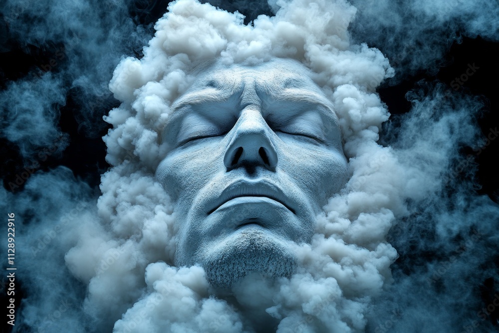A moody portrayal of emotions as dark mist swirling around a figure, with dramatic lighting highlighting their sorrowful face A moody portrayal of emotions as dark mist swirling around a figure, with dramatic lighting highlighting their sorrowful face