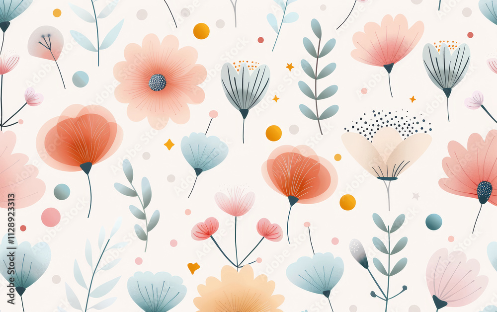 Obraz premium Retro style floral texture art background 