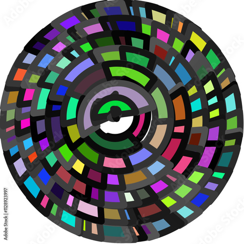 color wheel illustration, abstract colorful circle