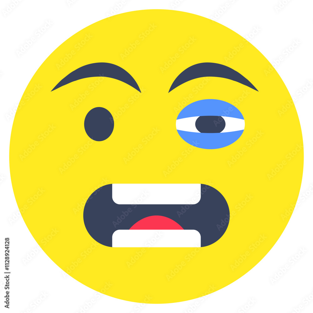 Fototapeta premium An icon design of laughing emoji