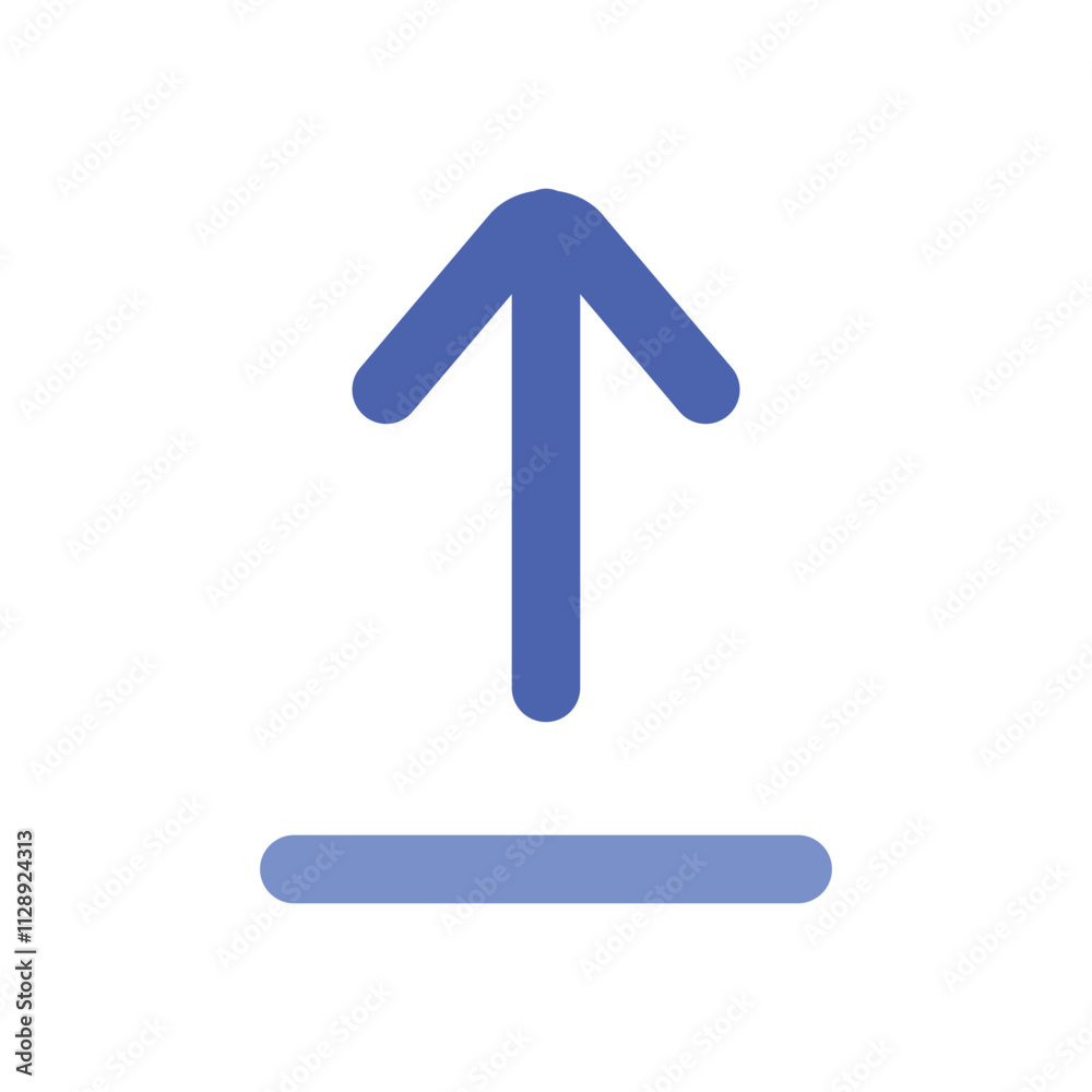 Simple Blue Upward Arrow with Base, Digital Icon Design Simple Blue Upward Arrow with Base, Digital Icon Design