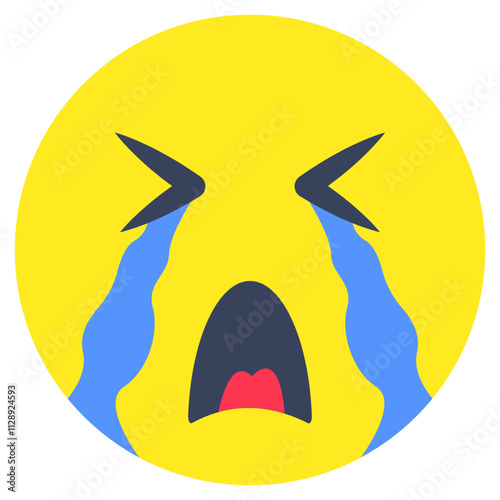 A creative design icon of weeping face