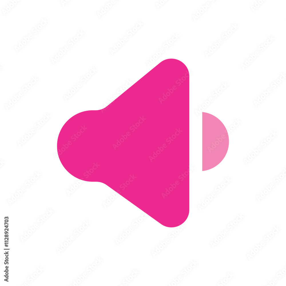 Abstract Pixelated Pink Form Resembling a Simplified Rocket or Mushroom