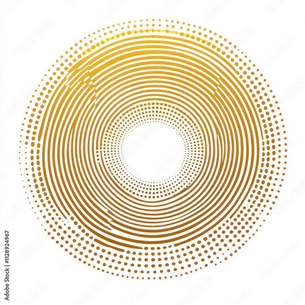 Abstract gold concentric circles and dots design. Abstract gold concentric circles and dots design.