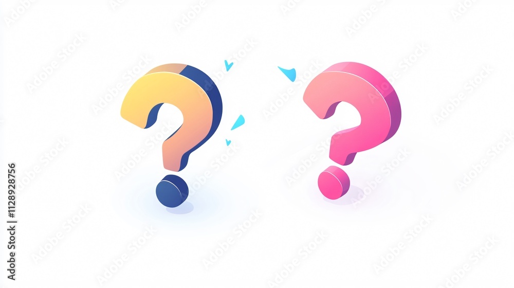 Professional 2D Question Mark Icon Looking for Answers in One Sign Professional 2D Question Mark Icon Looking for Answers in One Sign