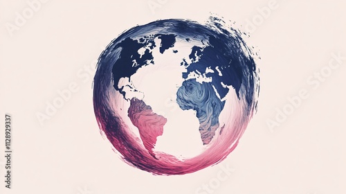 Dynamic 2D Rotating World Map Animation with Globe Looping on Itself