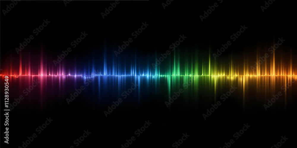 Vibrant sound wave pattern in cosmic night sky abstract digital art with colorful swirling lines and energy movement. Vibrant sound wave pattern in cosmic night sky abstract digital art with colorful swirling lines and energy movement.