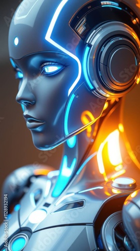 Futuristic Humanoid Robot  photo