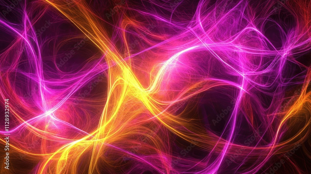 Obraz premium Neon abstract patterns pulsating with energy