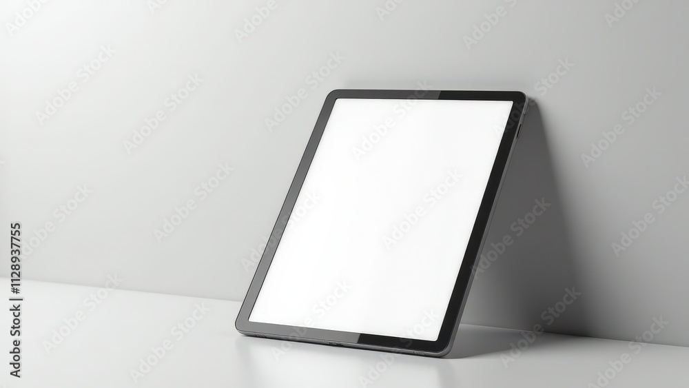 Stylish e-book mockup on tablet featuring a glossy screen, blank interface, and subtle shadows for an elegant and polished look Stylish e-book mockup on tablet featuring a glossy screen, blank interface, and subtle shadows for an elegant and polished look