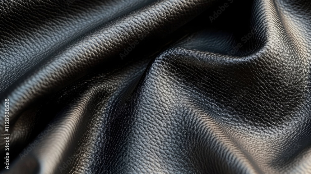 Black leather surface with rich texture and depth, providing a bold and elegant background for a sophisticated look Black leather surface with rich texture and depth, providing a bold and elegant background for a sophisticated look