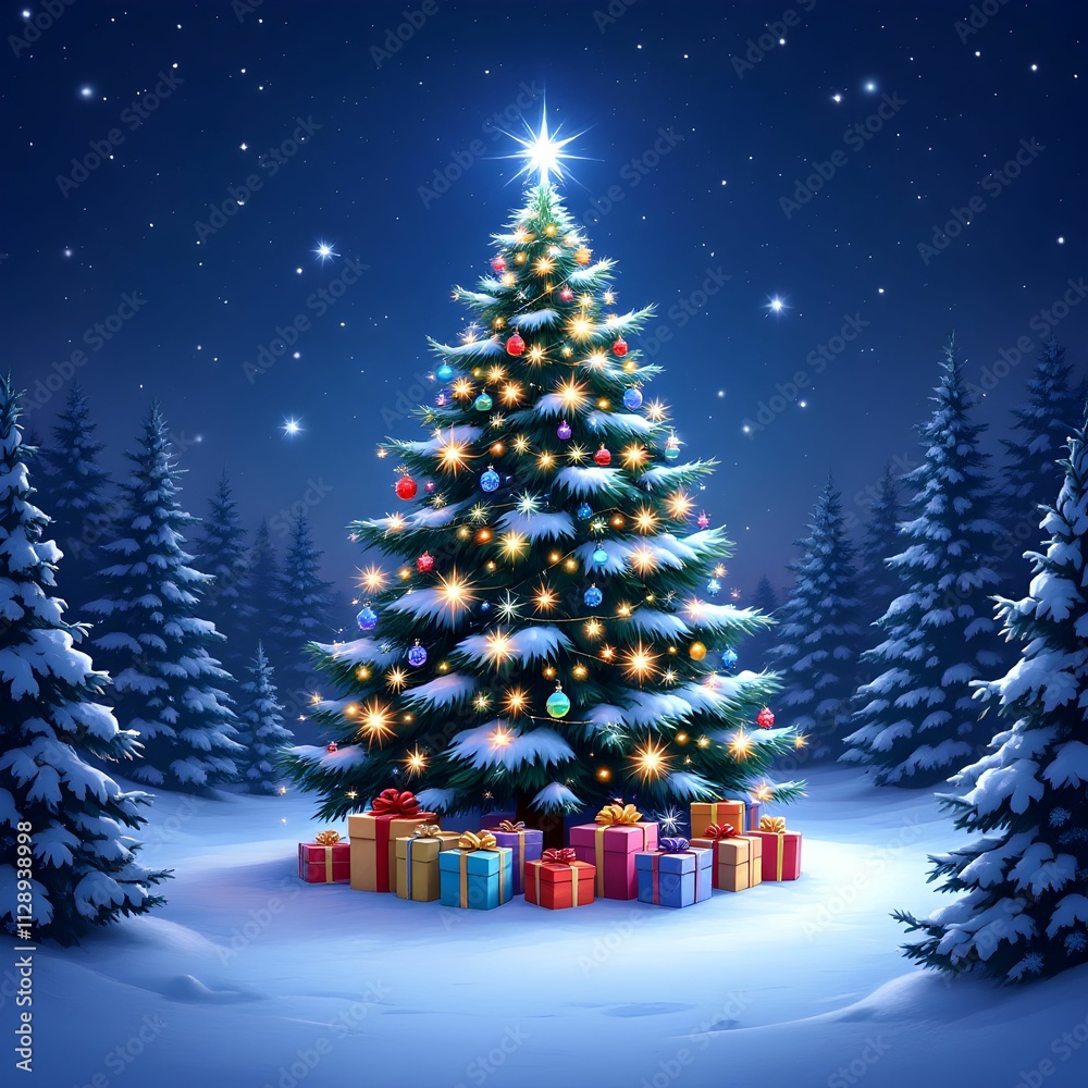 Obraz premium christmas tree with gifts
