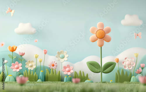 Retro style floral texture art background
