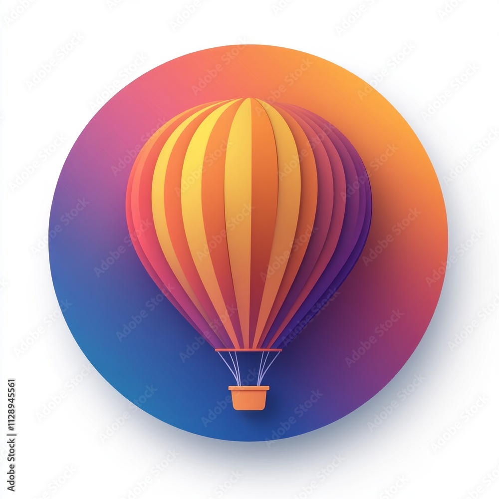 Colorful Hot Air Balloon Paper Art Design Colorful Hot Air Balloon Paper Art Design