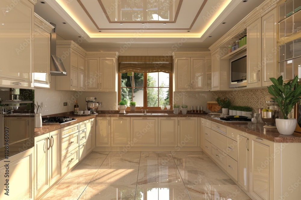 Interior of a modern functional large kitchen Interior of a modern functional large kitchen