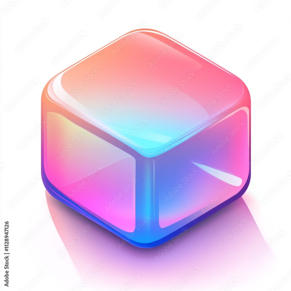 Vibrant Gradient Cube Graphic Design