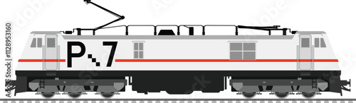 locomotive isolated on white background, Locomotive vector, indian  WAP7 Electric Locomotive