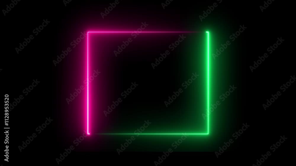 Neon rectangle frame illustration. Rectangle photo frame with two tone neon illustration graphic. Abstract Neon Rectangle Shape Neon rectangle frame illustration. Rectangle photo frame with two tone neon illustration graphic. Abstract Neon Rectangle Shape