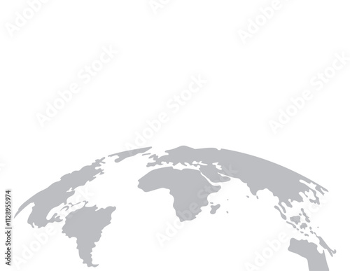 World map vector, isolated on white background. Flat Earth, gray map template for web site pattern, anual report, inphographics. Globe similar worldmap icon. Travel worldwide, map silhouette backdrop.