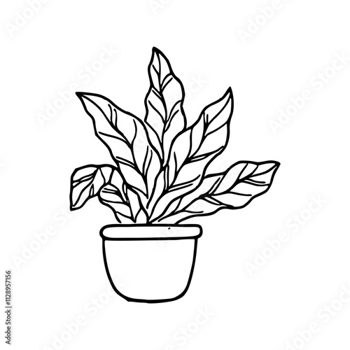 cartoon of a house plant coloring page