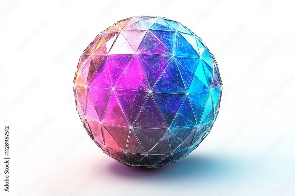 A 3D abstract rendering of a polygonal sphere, featuring a geometric shape, ideal for modern futuristic backgrounds in posters, covers, branding, banners, and placards. A 3D abstract rendering of a polygonal sphere, featuring a geometric shape, ideal for modern futuristic backgrounds in posters, covers, branding, banners, and placards.