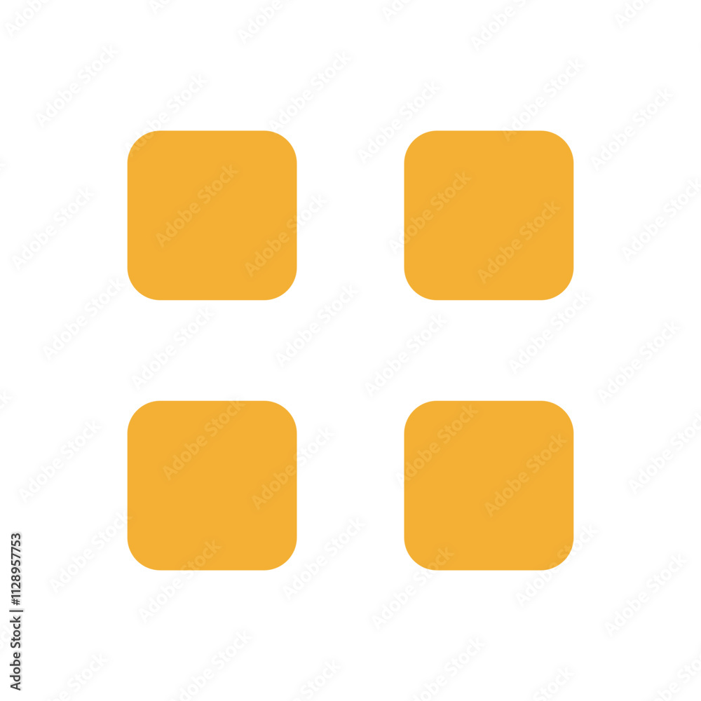 Abstract pixel art depicting four rounded orange squares on a slate grey background. Abstract pixel art depicting four rounded orange squares on a slate grey background.