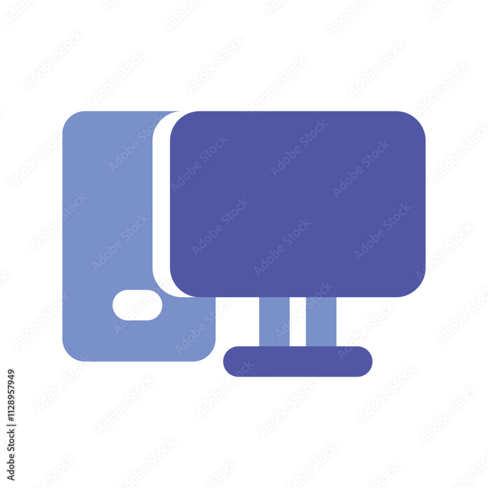 Abstract Representation of a Desktop Computer with Dual Monitors Abstract Representation of a Desktop Computer with Dual Monitors