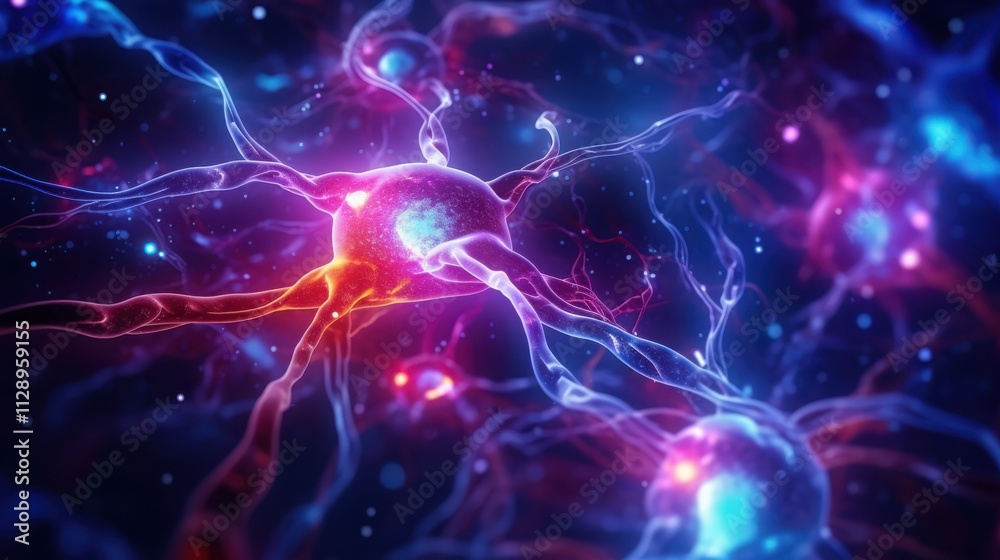 Vibrant Neuron Network Digital Artwork Illustration Vibrant Neuron Network Digital Artwork Illustration