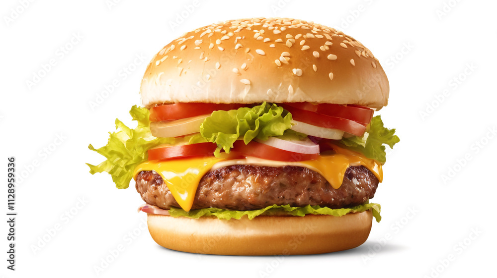 Burger cut-out isolated on white background Burger cut-out isolated on white background
