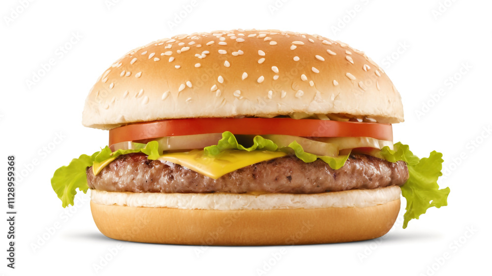 Burger cut-out isolated on white background Burger cut-out isolated on white background