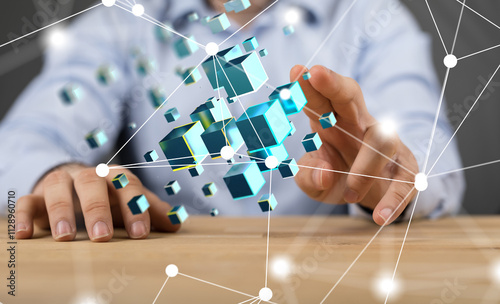Neural network 3D illustrat...