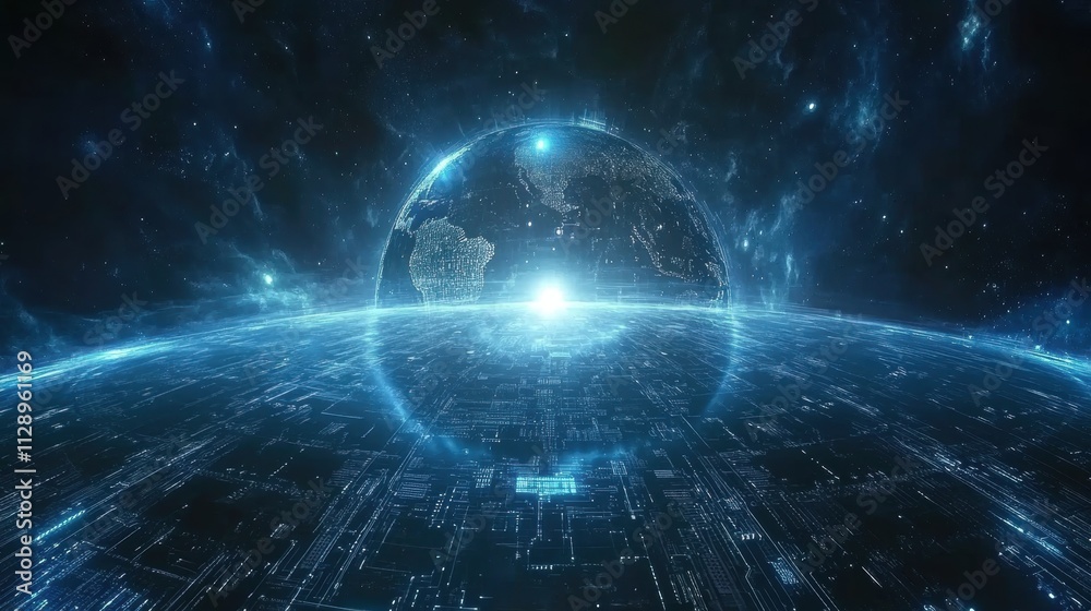 Digital Globe Futuristic Network Connection Digital Globe Futuristic Network Connection