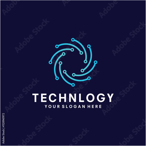 Technology logo design vector illustration
