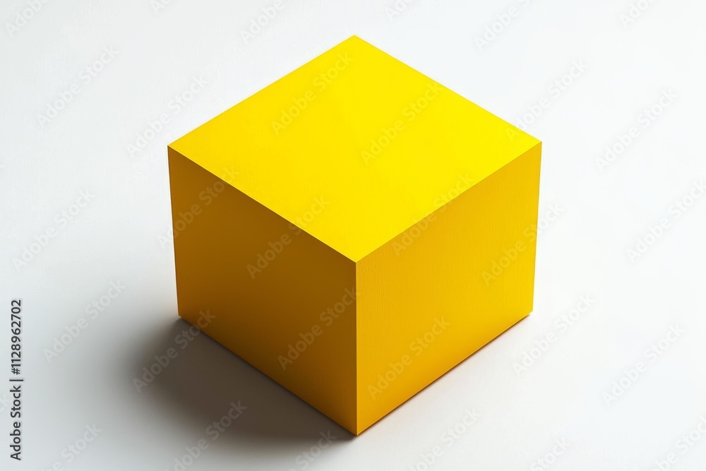 A geometric design rendered in 3D, showcasing a yellow cube shape. A geometric design rendered in 3D, showcasing a yellow cube shape.