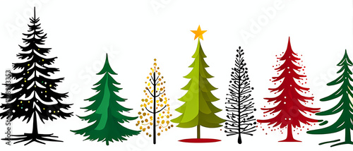 christmas trees set