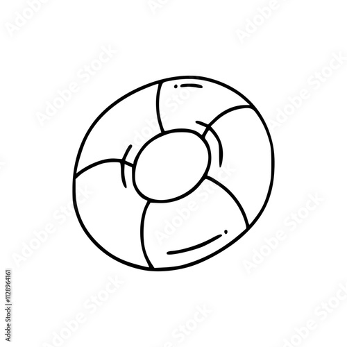 cartoon of a lifebuoy coloring page