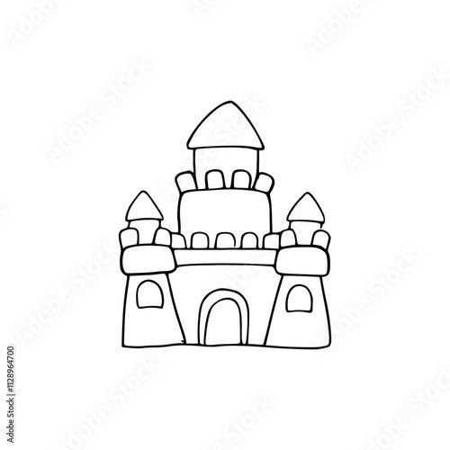 illustration of a sand castle coloring pages