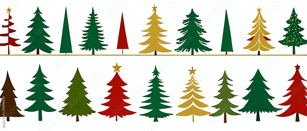 Obraz premium christmas trees set