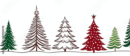 christmas trees set