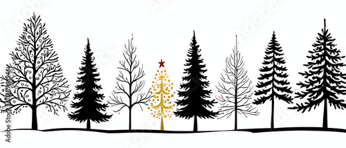 christmas trees set