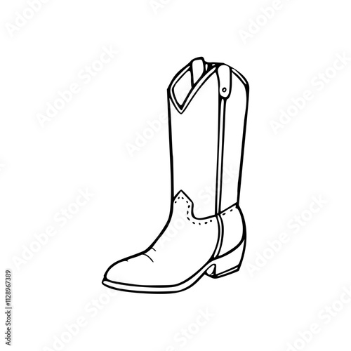 illustration of boots for coloring page