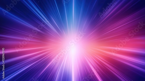 Abstract Purple Blue Light Rays Converging Brightly