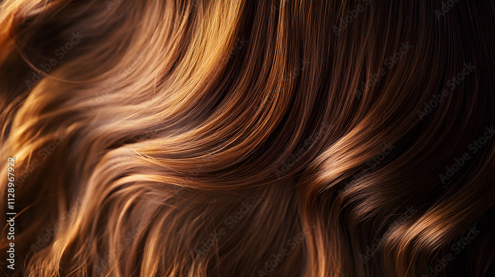 A soft-lit portrait of medium-length chestnut brown hair styled in relaxed waves. A soft-lit portrait of medium-length chestnut brown hair styled in relaxed waves.