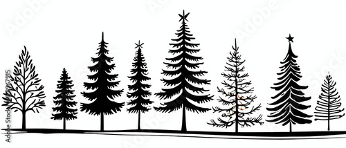 christmas trees set