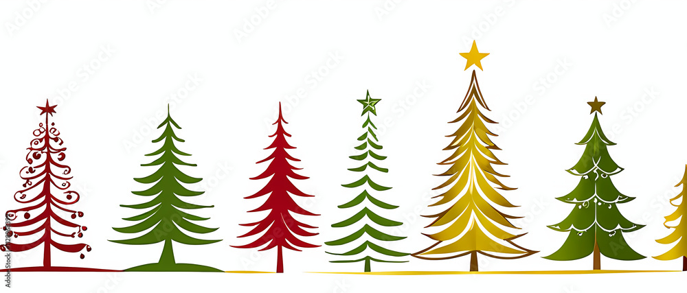 Obraz premium christmas trees set